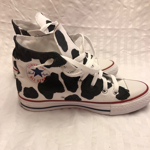 cow print shoes converse
